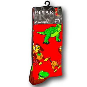 3/$20 Toy Story Slinky Dog & T-Rex Disney Pixar Funny Novelty Crew Socks - NWT